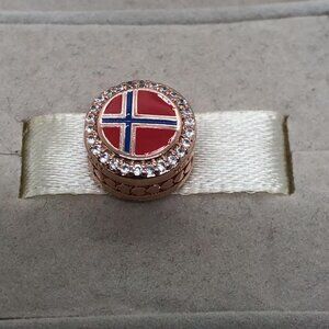 🔥🔥Pandora Norway Flag BEAD Charm |S925 Sterling Silver Jewelry with Gift Box